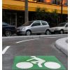 Marquage thermocollé vélo blanc fond vert
