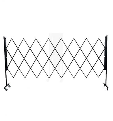 Barrière extensible noire dépliée