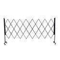 Photo : Barrière en acier extensible à roulettes Noir