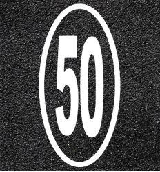 Marquage au sol thermocollé ovale 50 km/h