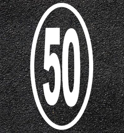Marquage au sol thermocollé ovale 50 km/h
