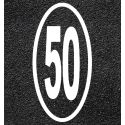 Photo : Marquage au sol limitation de vitesse thermocollé 50 km/h Limitation de vitesse ovale 1800 x 900 mm