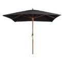 Photo : Parasol terrasse restaurant carré 2,5 m Noir
