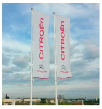 Drapeau vertical type bannière pour potence personnalisable