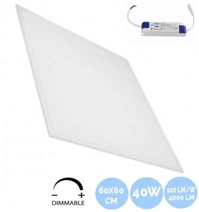 Dalle LED 60x60 Dimmable 40W 4000lm UGR19 Dès 25,99€ HT