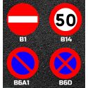 Photo : Panneaux routiers thermocollés de type B ø 450 mm - B6D