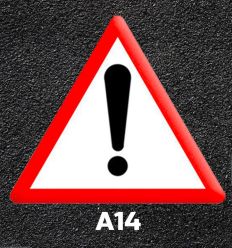 Marquage au sol thermocollé panneau routier A14