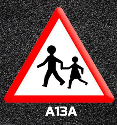 Signalisation thermocollée panneau A13B