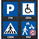 Photo : Panneaux routiers thermocollés de type C et CE Panneau C1A - 700 x 700 mm