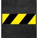 Photo : Ligne de sécurité jaune et noir thermocollé 1000 x 500 mm