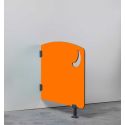 Photo : Séparateur WC maternelle forme Lune Orange vinyle RAL 2011 - Gris foncé RAL 7043