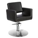 Photo : Fauteuil de Coiffeur Noir Pivotant Simili Cuir Ronde