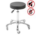 Photo : Tabouret Coiffeur à Roulettes Anti-Cheveux Noir Aluminium