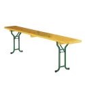 Photo : Banc de brasserie pliant bois piètement arrondi ou cornière 200 x 25 cm - Arrondi