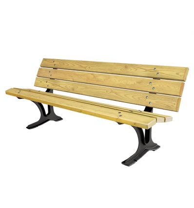 Banc de ville bois et fontes 6 lames pin traité