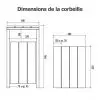 Dimensions de la poubelle publique 80 litres