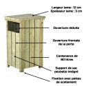 Photo : Poubelle extérieure en bois 80 litres Sans
