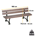Photo : Banc urbain en plastique recyclé Marron