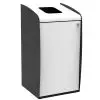 Poubelle de tri sélectif blanche 80 litres à serrure et ouverture frontale