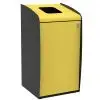 Poubelle de tri sélectif jaune 80 litres à serrure et ouverture frontale