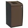 Poubelle de tri sélectif marron 80 litres à serrure et ouverture frontale