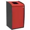Poubelle de tri sélectif rouge 80 litres à serrure et ouverture frontale