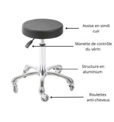 Structure du Tabouret Coiffeur En Aluminium