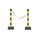 Photo : Poteaux de balisage industriel temporaire Jaune / Noir - Kit 2 poteaux plastique
