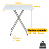 Schéma et poids de table pliante hauteur réglable 