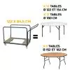Chariot pour table ronde pliante