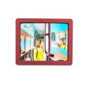 Photo : Miroir de sanitaire public incassable avec cadre en bois 280 x 360 mm - Distance : 2 m - Rouge