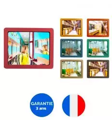 Miroir de sanitaire public incassable avec cadre en bois