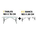 Photo : Lot de tables bancs pliables rectangulaires