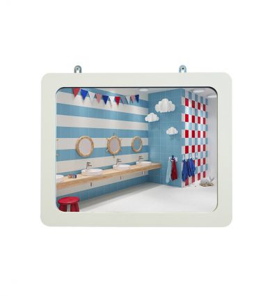 Miroir Incassable de sanitaire avec cadre en PVC