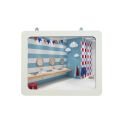 Photo : Miroir Incassable de sanitaire avec cadre en PVC blanc 280 x 360 mm - Distance : 2 m