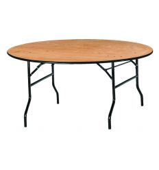 table bois exotique ronde pliante