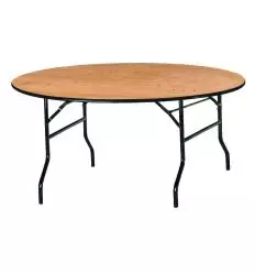 Table ronde pliante bois éxotique