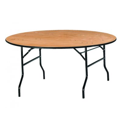 table bois exotique ronde pliante