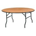 Photo : Table ronde pliante bois exotique Ø 152 cm