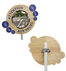 Miroir réglementaire en Mélèze pour circulation vélo