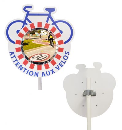 Miroir réglementaire en PVC pour circulation vélo