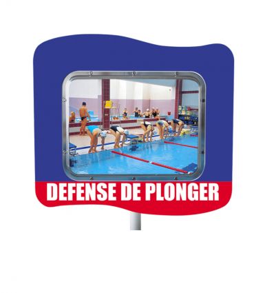 Miroir de surveillance de piscine à message