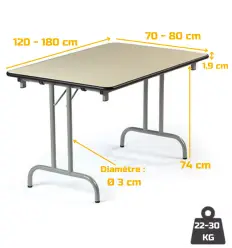 Table Pliante en bois mélaminé