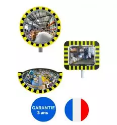 Miroir industrie jaune et noir - Vision 90° à 180°
