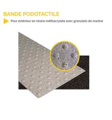 Dalle podotactile résine méthacrylate granitée pour extérieur NF