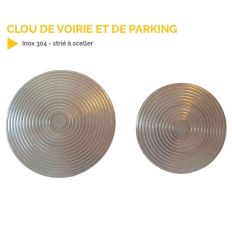 Clou de voirie en inox strié
