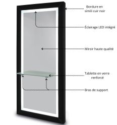 Miroir LED Salon de Coiffure Allumé