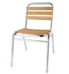 Chaise bolero en aluminium et frêne