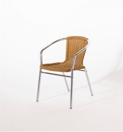 Chaise bolero en rotin synthétique camel