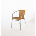 Photo : Chaise bistrot aluminium avec tressage Camel